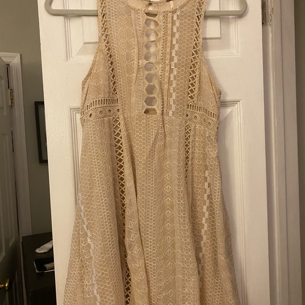 Free people tan lace sundress